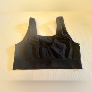 AUDEN BLACK SEAMLESS LONG LINE BRALETTE  BLACK. SIZE LARGE